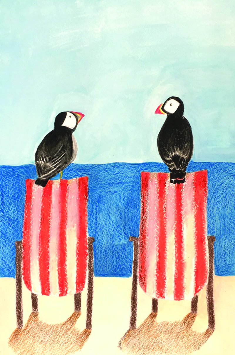 Summer Puffins - A4 Print - Image 2