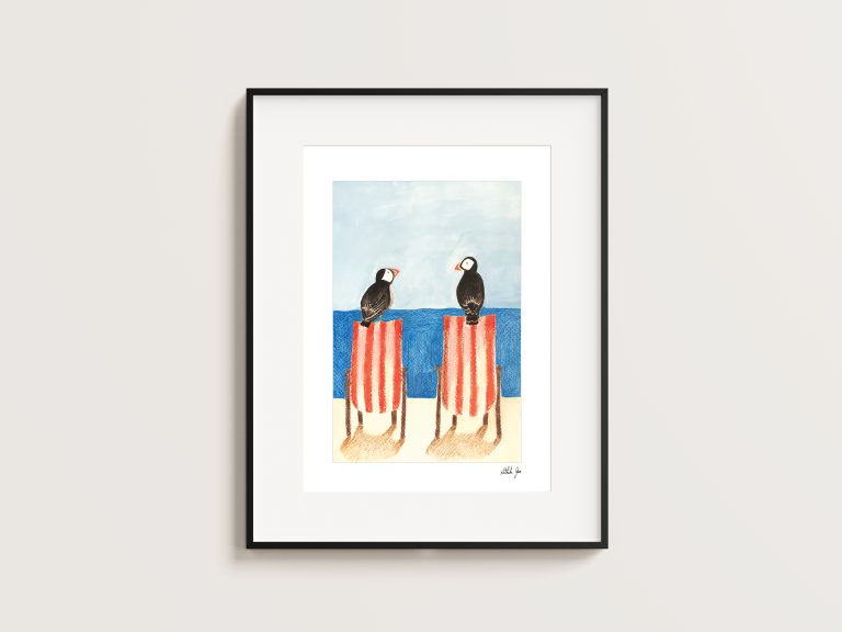 Summer Puffins – A4 Print