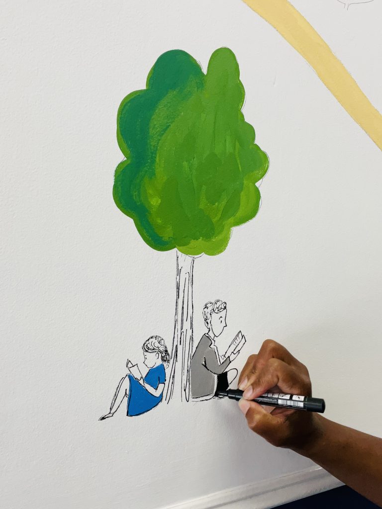 Mural, Map. Storytelling.
Artist Nathalie Goss