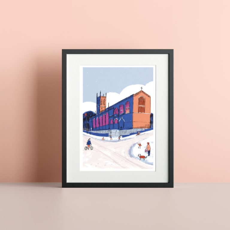 Winter at St Saviour’s Church – Unframed A3 Print