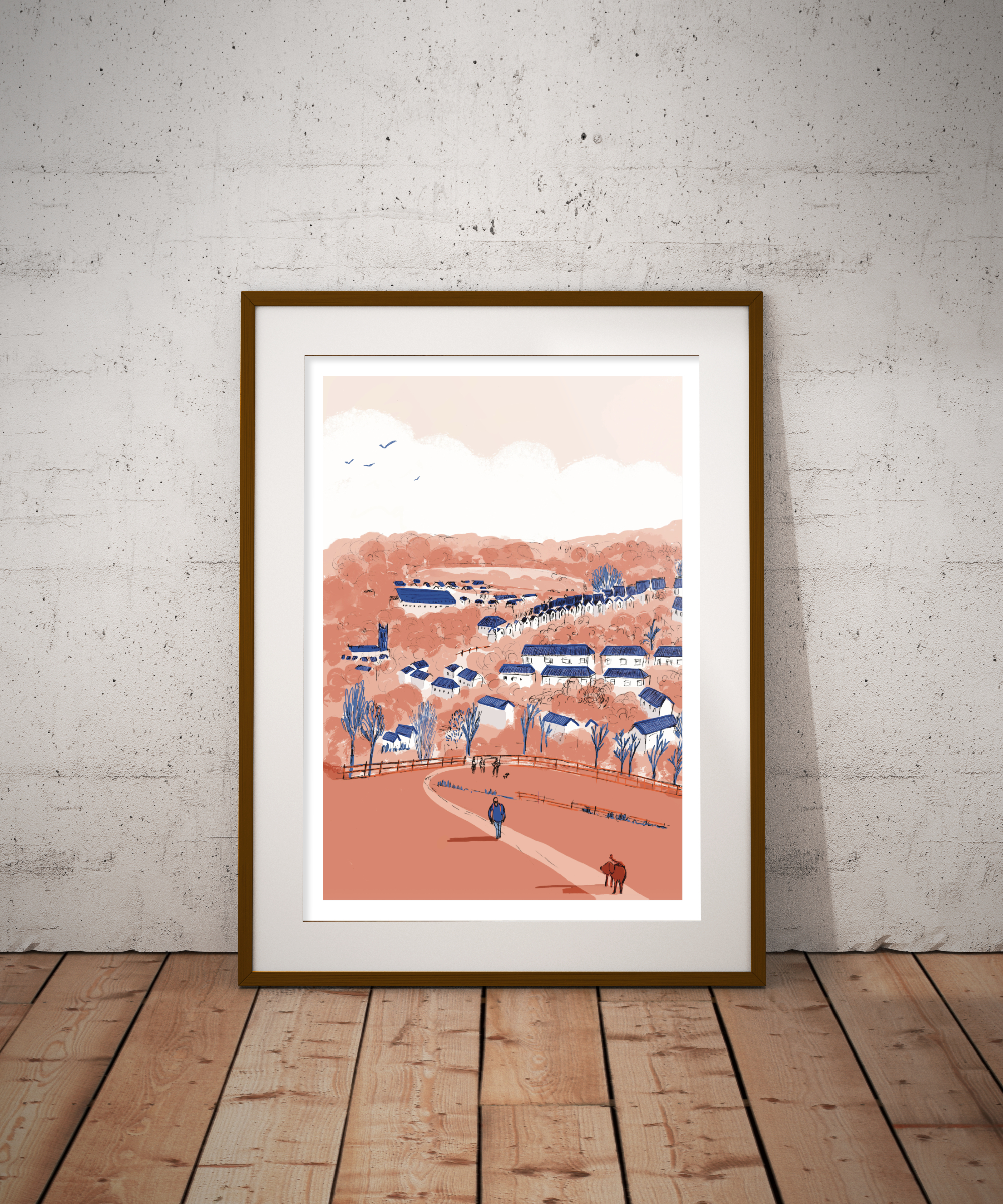 Illustration of Charlcombe Valley. Storytelling, Hand drawn illustration