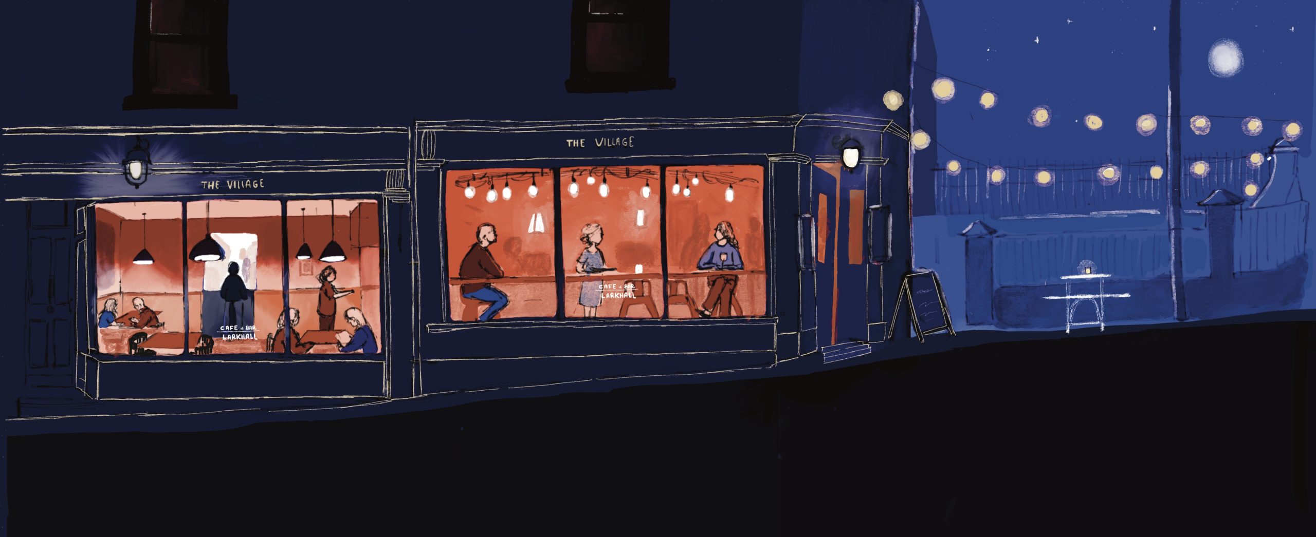 shops-illustration for businesses. Branding. Story telling illustration